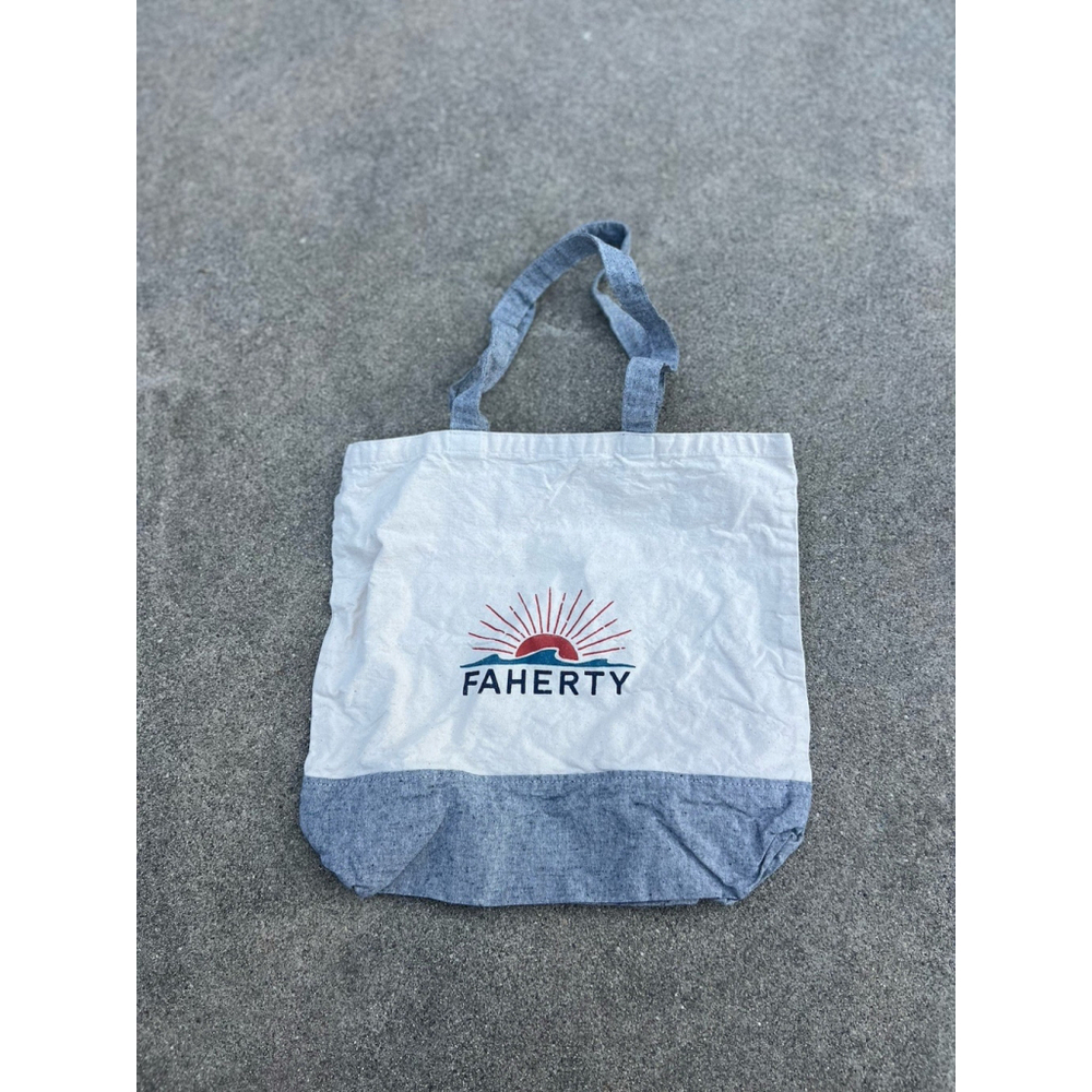 Faherty Women's Canvas Tote Bag Small Sized 14.5x16 Shoulder Strap Cotton